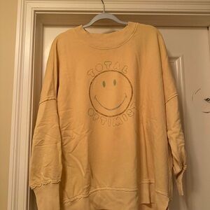 Yellow aerie oversized sweatshirt